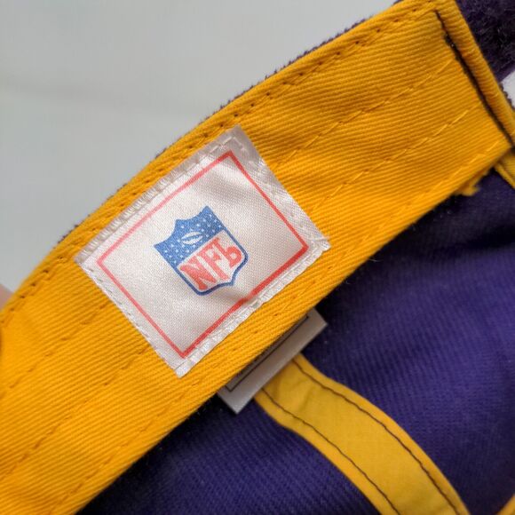 NFL Men's Strapback Hat Purple OSFA Minnesota Vikings Embroidered Logo Cotton - Picture 8 of 9